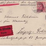 DR - 2x15+10 Pfg. Germania Eilbrief Dresden - Leipzig (Rohrpost) 6.3.17