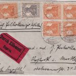 DR - 2 1/2+5x7 1/2 Pfg. Germania Eilbrief Tübingen - Rostock 24.7.17