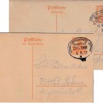 DR - 7 1/2 Pfg. Germania Antwortganzsache zus.hgd. gebraucht 2x Bahnpost 1917