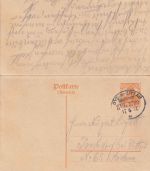DR - 7 1/2 Pfg. Germania Antwortganzsache zus.hgd. gebraucht 2x Bahnpost 1917