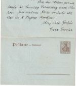 DR - 3/3 Pfg. Germania Antwort-Ganzsache+Zusatz Hall - Oberrot 6.2.20