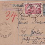 DR - 30 Pfg. Germania Ganzsache+Zusatz Rohrpostkarte Charlottenburg 25.1.21