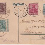 DR - 30 Pfg. Germania Ganzsache+Zusatz n. LETTLAND Tübingen 1.+2.6.21 (!!)