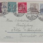 DR - 3 n. 2 Pfg. Germania Ganzsache+Zusatz Düren - Köln 20.10.22