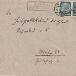 DR - Beutha ü. Aue (Sachsen) Landpost-Ra2 Brief n. München 1937