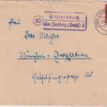 DDR - (10) Dittersbach ü. Freiberg (Sachs.) 2 Landpost-Ra2 Brief n. München 1952
