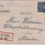 DR-Infla - 50 M. Queroval ua. Einschreibebrief Bärenstein (Bz. Chemnitz) 19.2.23