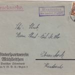 DR - Mühlleiten ü. Auerbach (Vogtland) Landpost-Ra2 Drucksache 1935
