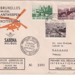 Belgien - Sabena Helikopter Erstflug Brüssel-Rotterdam Schmuckkuvert 1953