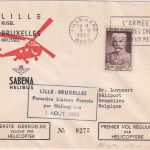 Frankreich - Sabena Helikopter Erstflug Lille-Brüssel Schmuckkuvert 1953