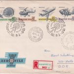 Ungarn - Aerofila 67 4er-Streifen Einschreibebrief/Helikopterpost Budapest 1967