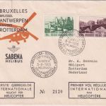 Belgien - Sabena Helikopter Erstflug Antwerpen-Rotterdam Schmuckkuvert 1953