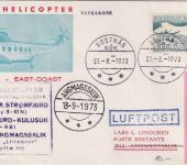 Groenland - Godthab-Angmagssalik Helicopterpost Schmuckkarte 27.8.1973