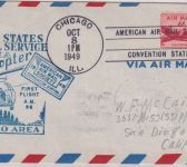 USA - Chicago Helicopter 1st-Flight AM96 Luftpostbrief n. San Diego 8.10.1949