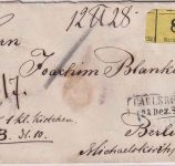 Baden/Preussen - Carlsruhe 23. DEZ St.P. (1867) Paketbegleitbrief n. Berlin