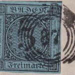 Baden - 3 Kr. blau/geschn. vollrandig Brief Ring 87 Mannheim 11. Mrz. (1859)