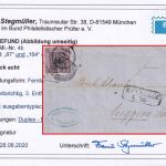 Baden - 9 Kr. geschn. Ring 87+164 Mannheim/Bahnpost Brief Mannheim 4. Jan (1855)