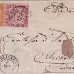 Baden/Schweiz - 6+3 Kr. Ausgaben-MIF Ring 128 Schliengen - Fribourg 6 DEC (1862)