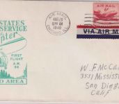 USA - Chicago Helicopter 1st-Flight AM96 Luftpostbrief n. San Diego 20.8.1949