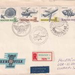 Ungarn - Aerofila 67 4er-Streifen Einschreibebrief/Helikopterpost Budapest 1967