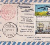 Argentinien - Hubschrauberpost Budapest Eger Zuleitungspost Buenos Aires 1971
