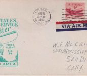 USA - Chicago Helicopter 1st-Flight AM96 Luftpostbrief n. San Diego 20.8.1949