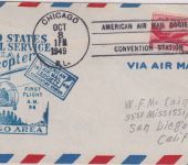USA - Chicago Convention Station Helicopter 1st-Flight AM96 Luftpostbrief 1949