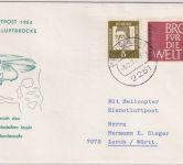 BRD - Eisnotluftpost 1963 Helicopter Luftbrücke Schmuckkuvert Pellworm - Lorch