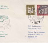 BRD - Eisnotluftpost 1963 Helicopter Luftbrücke Schmuckkuvert Langeoog