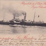 Belgien - 5 C. Ganzsache/Fährschiff La Flandre St. Gilles - Ostende 1906
