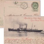 Belgien - 5 C. Ganzsache/Fährschiff La Flandre St. Gilles - Ostende 1906