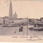 Belgien - 5 C. Wappen Drucksachenkarte n. RUSSLAND Anvers - St. Petersburg 1902