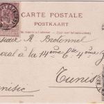 Belgien - 2x2+1+5 C. Wappen Karte n. TUNESIEN Buxelles - Tunis 1902