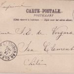 Belgien - 5 C. Wappen Drucksachenkarte n. CHILE Jambes - San Clemente 1903