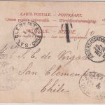 Belgien - 10 C. Leopold II. Karte n. CHILE Anvers - San Clemente 1903 Nachporto