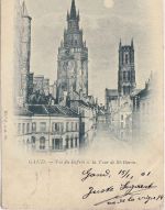 Belgien - 5 C. Wappen Drucksachenkarte n. RUSSLAND Gand - St. Petersburg 1901