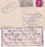 Belgien - "Retour a L'Envoyeur - Service non encore reprise" Ra4 Karte 4.11.41