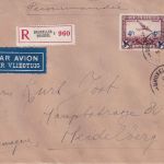 Belgien - 4/5 Fr. Flugpost/Überdruck Luftpost-Einschreibebrief Bruxelles 1936