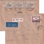 Belgien - 4/5 Fr. Flugpost/Überdruck Luftpost-Einschreibebrief Bruxelles 1936