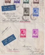 Belgien - Tuberkulose 1936 Satz/2 Luftpostbriefe Brüssel/Thienen 1./2.1.1937