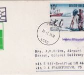 Belgien - Lufthansa Firstflight FFM Boston Zuleitung belg. Militär-PA Köln 1973
