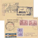 Belgien - DDR-Lufthansa Erstflug Erfurt Barth Zuleitungspost Brüssel 1957