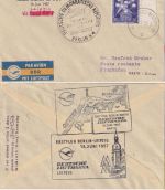 Belgien - DDR-Lufthansa Erstflug Leipzig Barth Zuleitungspost Brüssel 1957