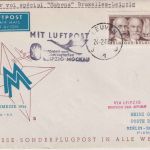 Belgien - Sabena Zuleitungspost Messe-Sonderflug Leipzig Berlin Leuven 1956