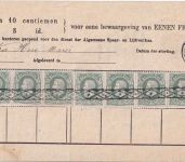 Belgien - 2x5er-Str. 10 C. Leopold II. Einzahlungsquittung Spar- u. Rentenfonds