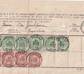 Belgien - 8x5 C. Wappen u.a. Einzahlungsquittung Spar- u. Rentenfonds 1899
