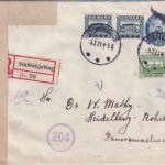 Dänemark - 20 Ö. Ziffrer/Oval +Zusatz Einschreibebrief Stubbekjobing 1921 Zensur