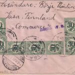 Finnland - 9x30/10 P. Wappen u.a. Einschreibebrief Vasa 28.10.21 Zensur