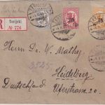 Finnland - 75/20 P. Wappen/Überdruck u.a. Einschreibebrief Terijoki 1920 Zensur