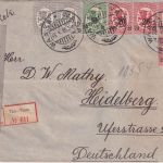 Finnland - 4x20/10 P. Wappen/Überdruck u.a. Einschreibebrief Vasa 1920 Zensur